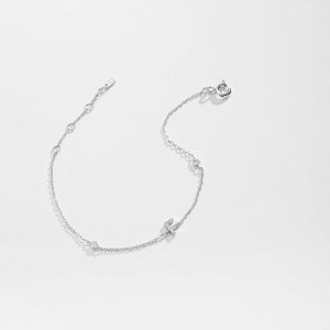 Silver Zircon Initial Bracelet – A Personalized Touch of Elegance