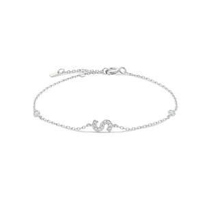 Silver Zircon Initial Bracelet – A Personalized Touch of Elegance