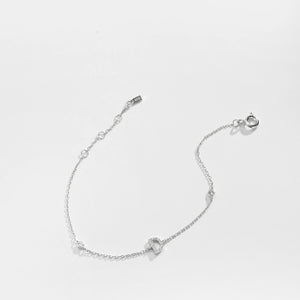 Silver Zircon Initial Bracelet – A Personalized Touch of Elegance