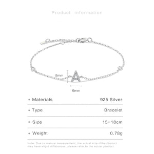 Silver Zircon Initial Bracelet – A Personalized Touch of Elegance